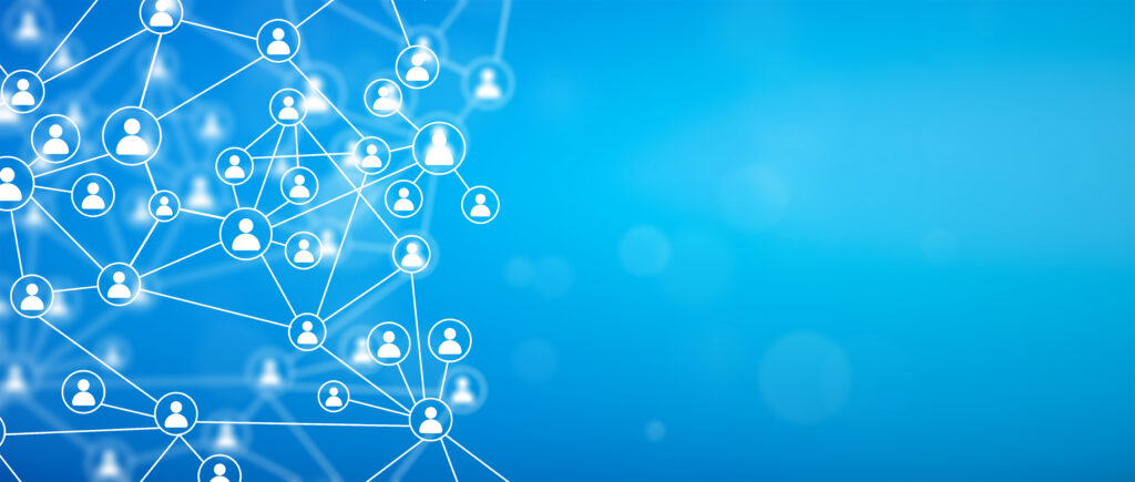 Digital image of an employee network representing employee benefit plan participation.