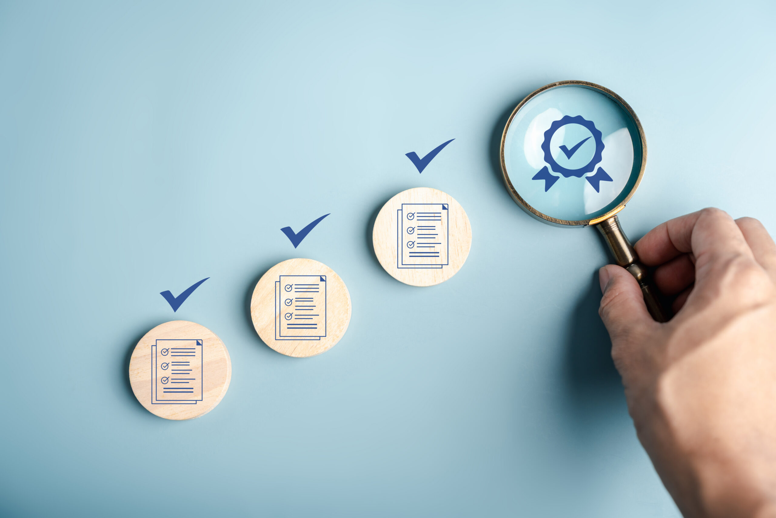 Illustration of three checklists leading to a final approval, representing the importance of an effective ACH approval policy for organizations.